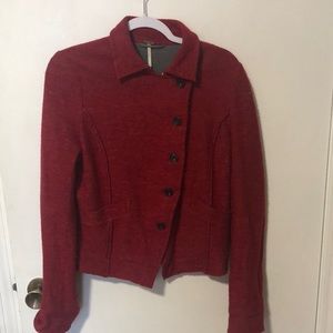 Free people red wool jacket